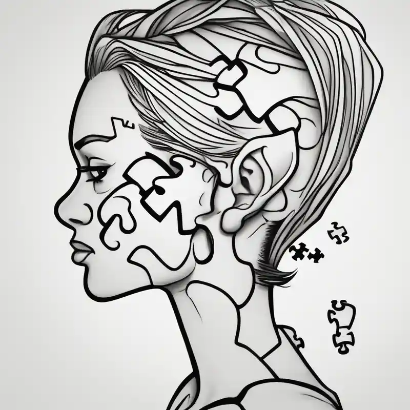 cartoon style Idées de tatouages de pêche en 2025 about side of the neck puzzle piece tattoo where one of the pieces says Rella fishing tattoos and side of the neck puzzle piece tattoo where one of the pieces says Rella fishing tattoos